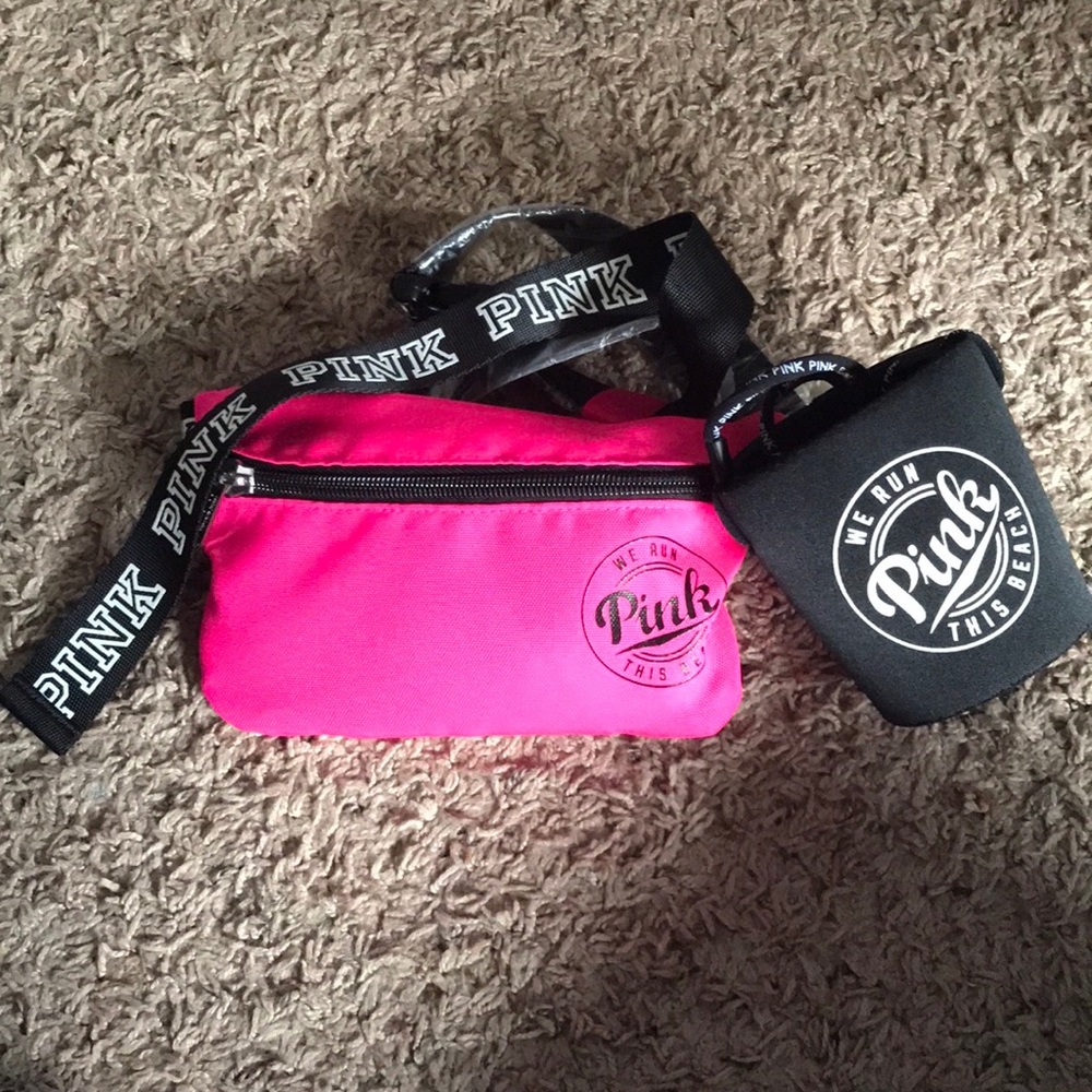 Brand New PINK Fanny Pack and Koozie